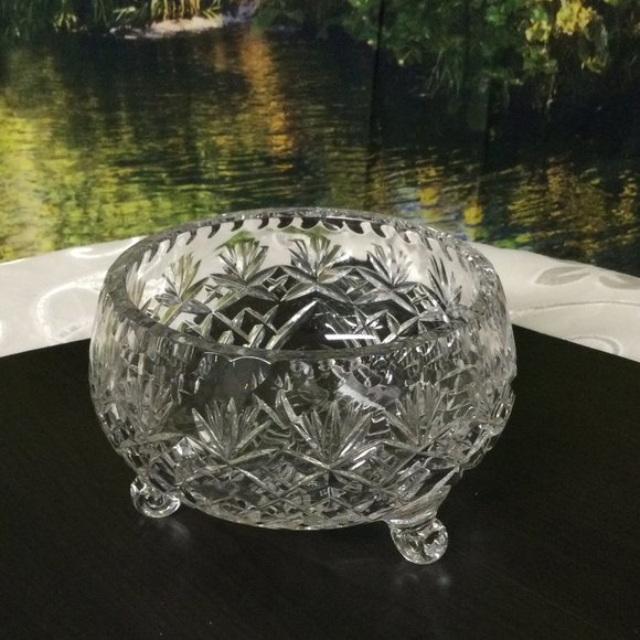 Heavy Cut Crystal Clear Bowl/Candy Dish - Picture 2 of 2